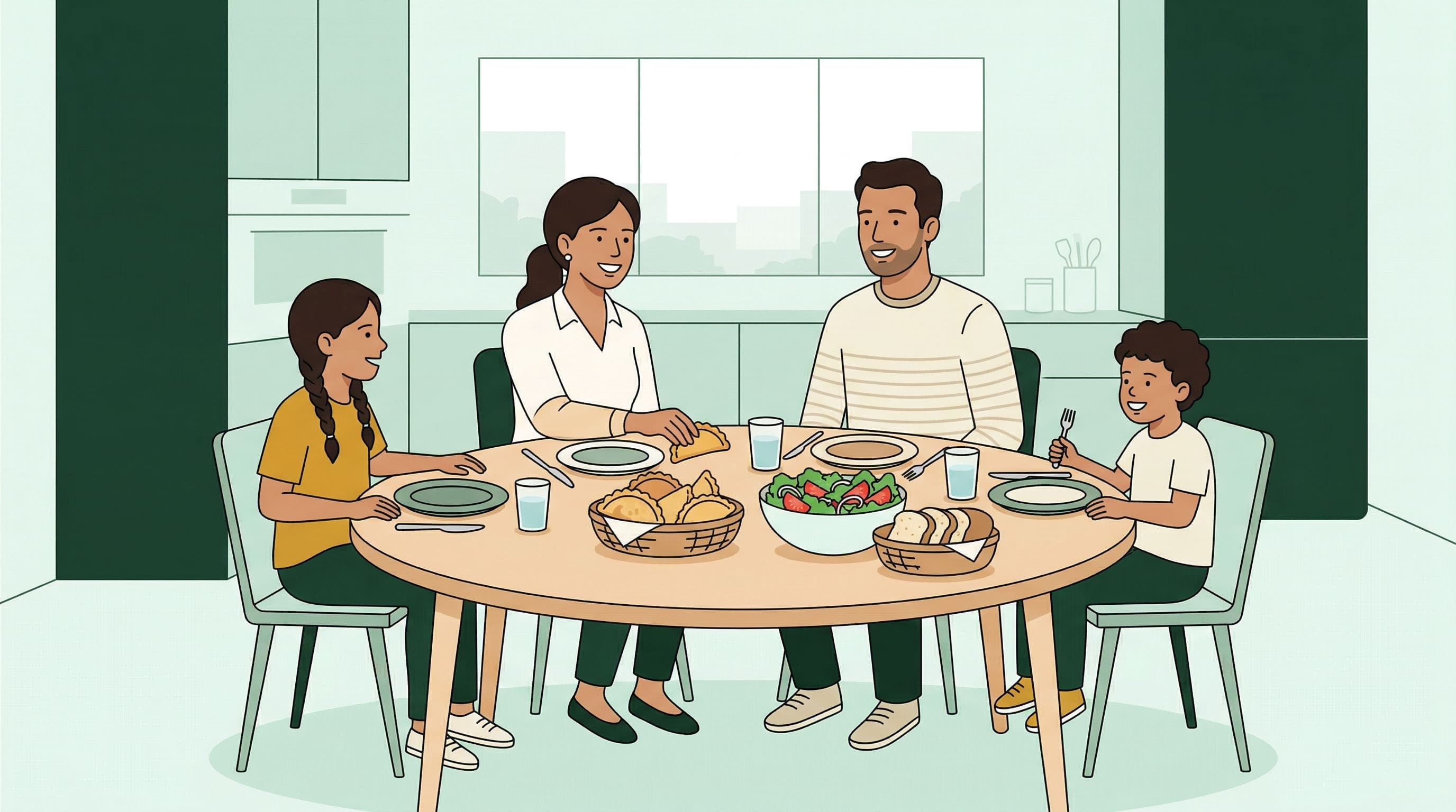 Familia planificando comidas con DonIA