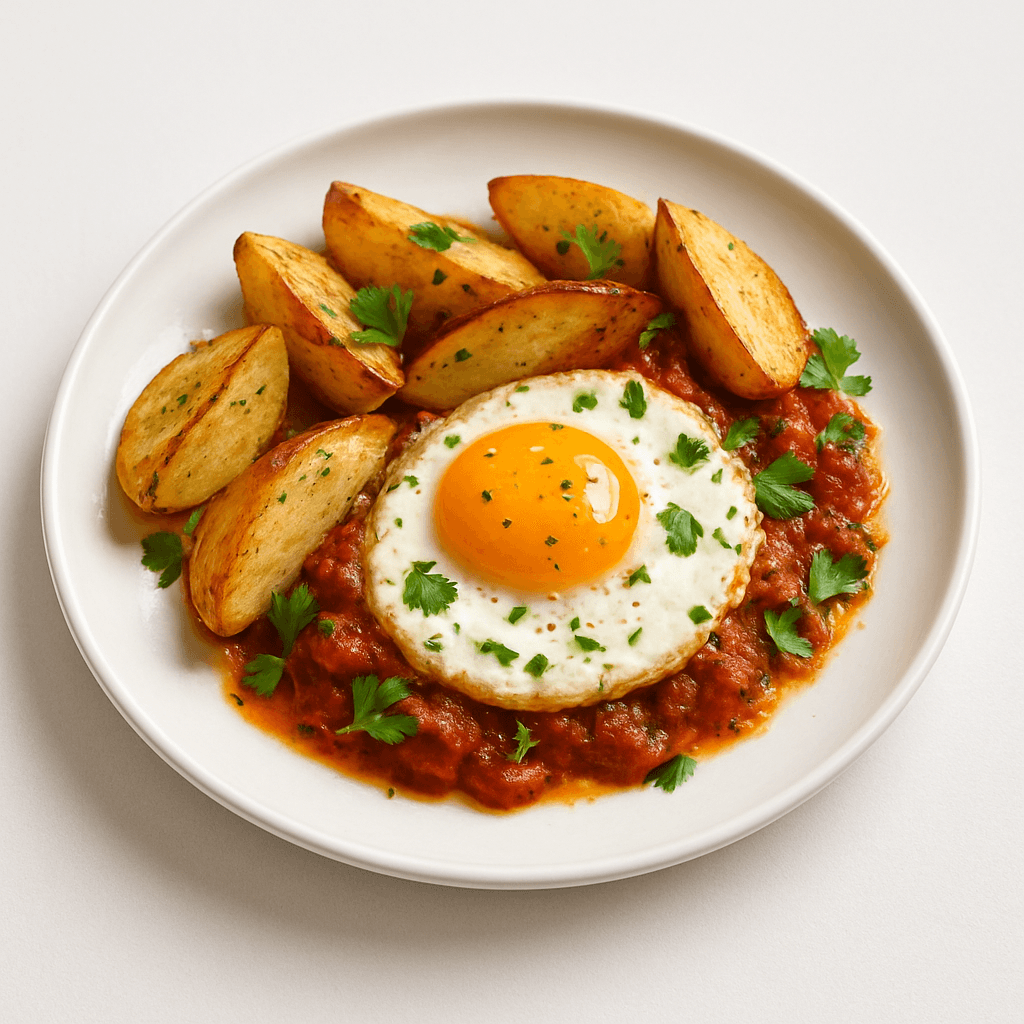 Foto de Huevos a la provenzal con papas al horno